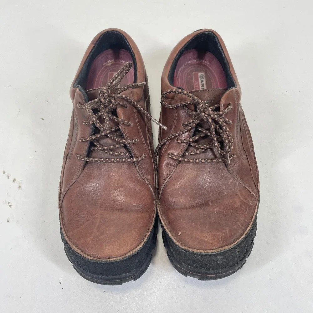 Ariat Mens 33637 Brown Leather ATS Lace Up Casual Shoes Size 9D UK 8 EUR 42M
